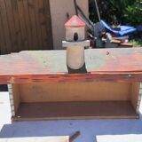 Set of old wooden toys from the farm