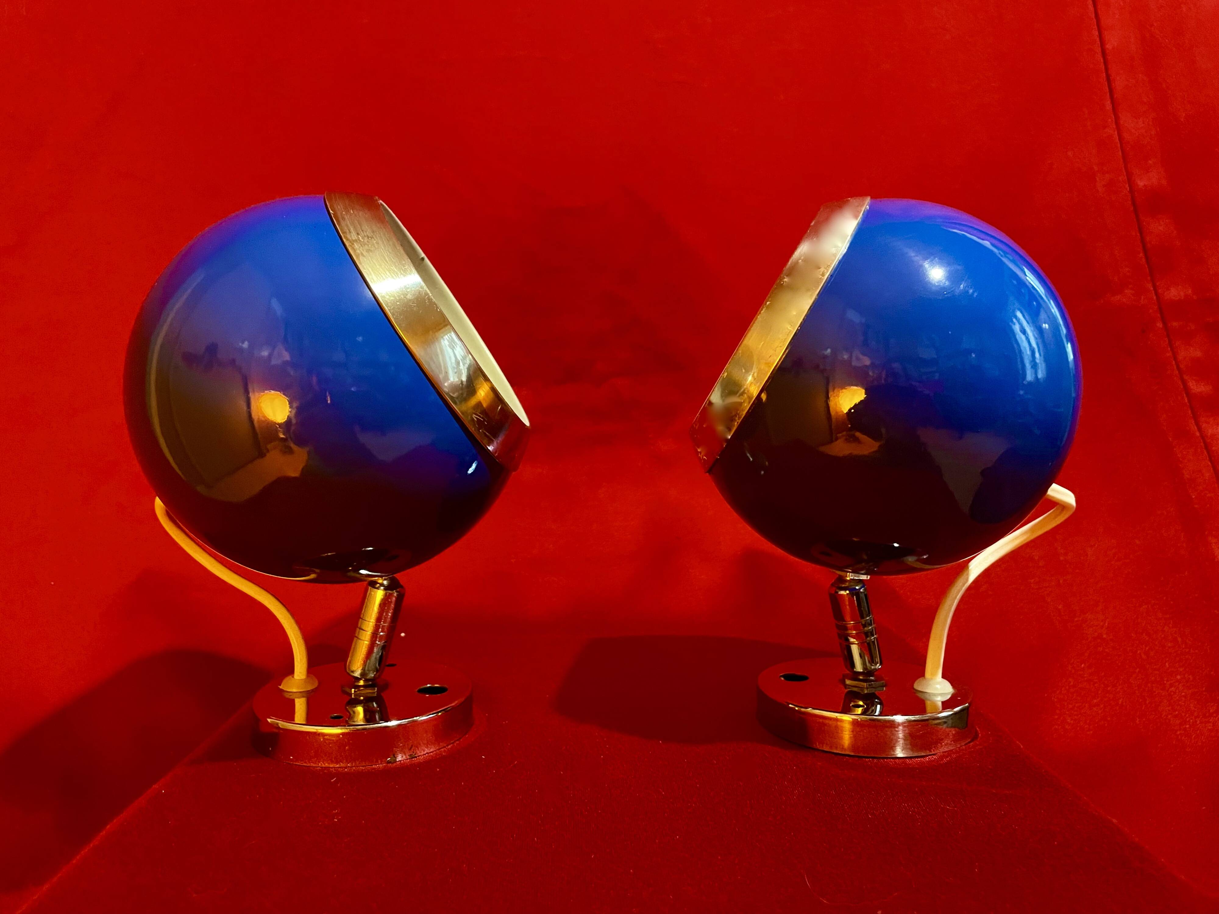 Lot of vintage lamps/wall lights, Eye-Ball, Space Age, from the 70s