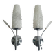 Pair of vintage tulip shaped globe chrome wall sconces