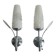 Pair of vintage tulip shaped globe chrome wall sconces