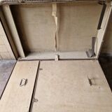 Old SAYAP suitcase in leather and wood