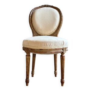 chaise à dossier médaillon - beige