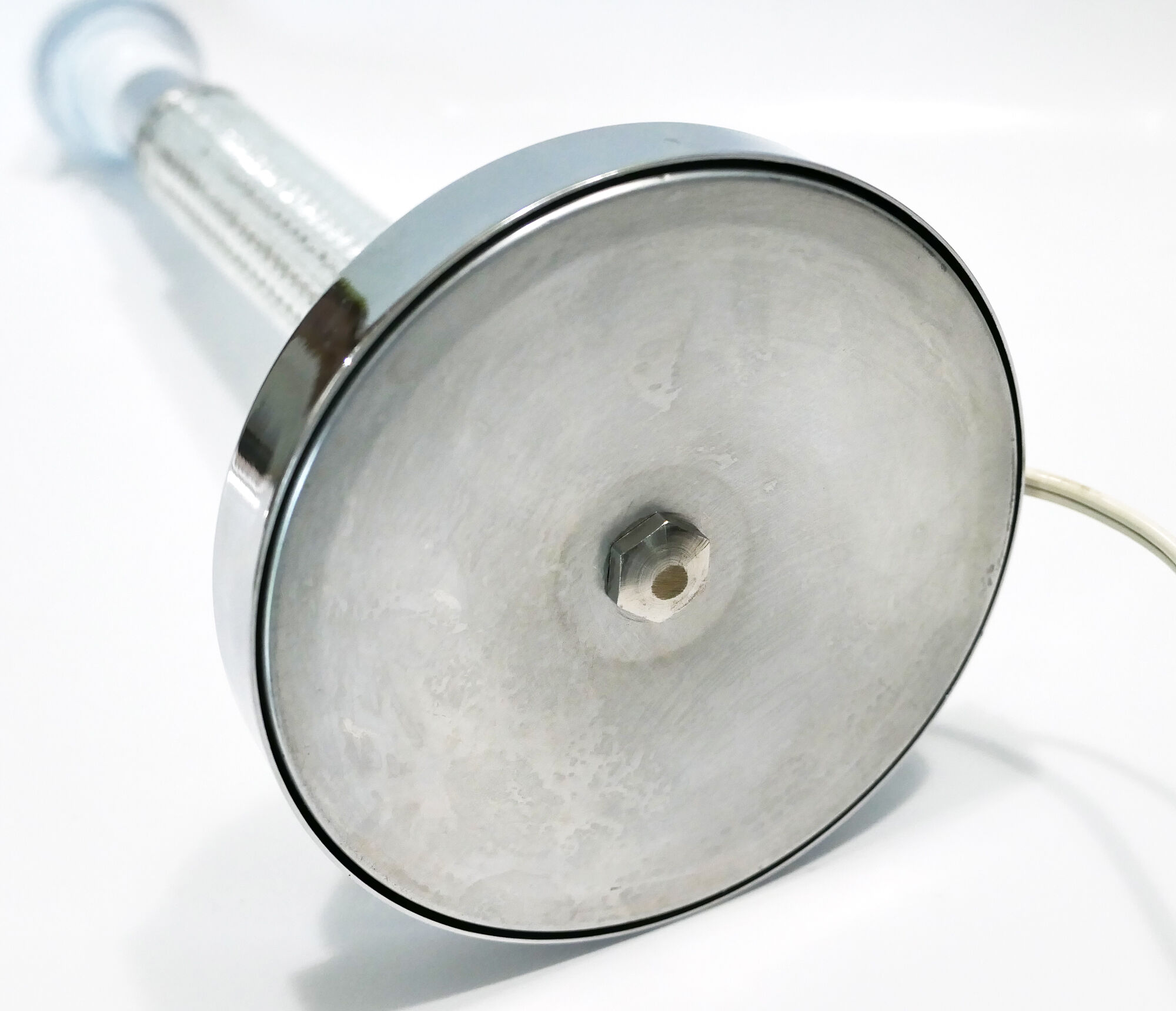 Table lamp glass er metal chrome 1970's