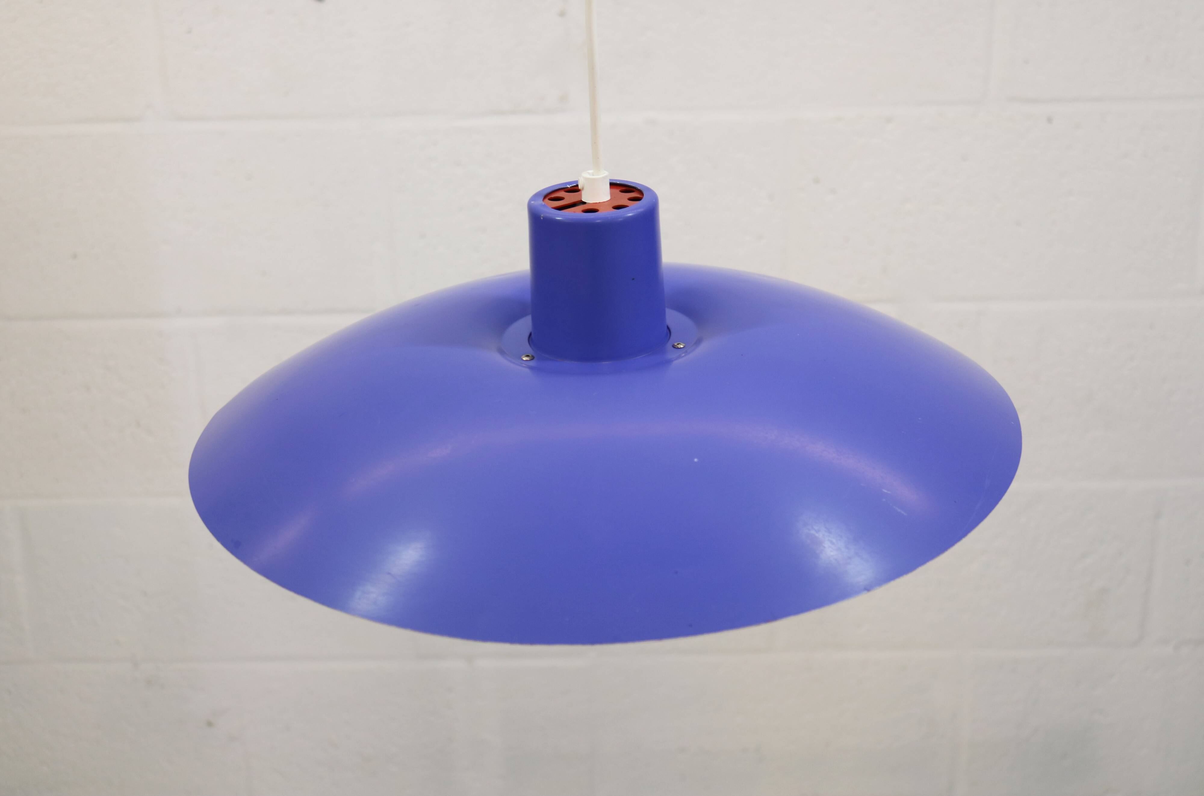 Blue Louis Poulsen PH 4/3 Pendant Lamp: 1970s Scandinavian Design