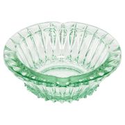 Green crystal glass bowl ashtray, mid-century, Italy, 1970s.