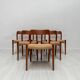 1950s set of 6 vintage Danish teak dining chairs No. 75 by Niels O. Møller