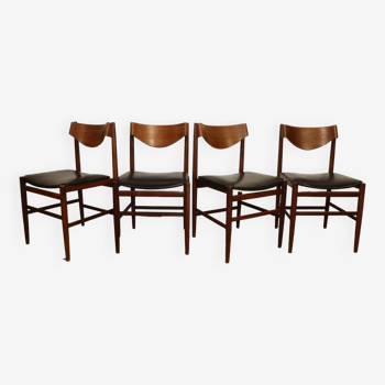 Series of 4 Italian chairs by Gianfranco Frattini in teak, 1960