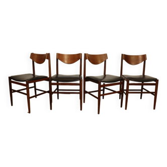 Series of 4 Italian chairs by Gianfranco Frattini in teak, 1960