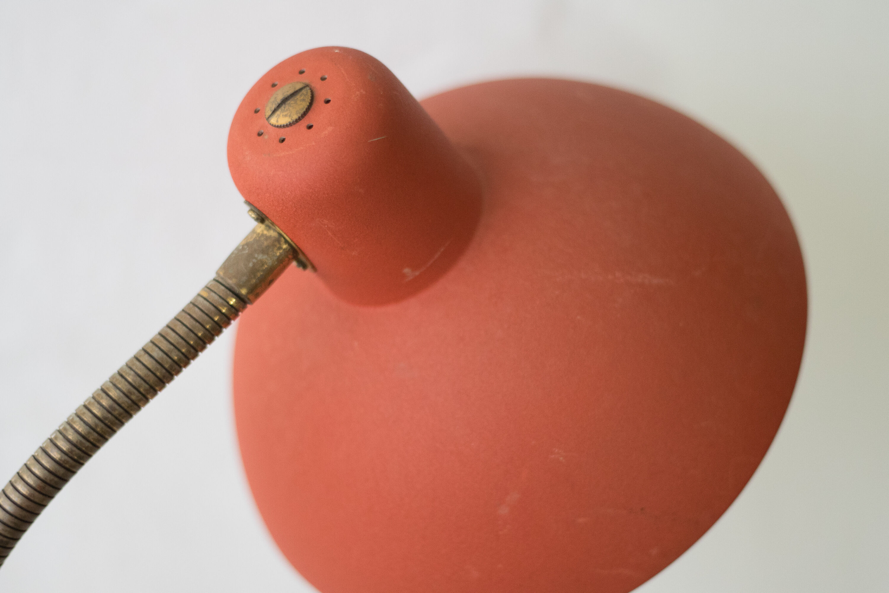 Large desk lamp orange vintage 50s