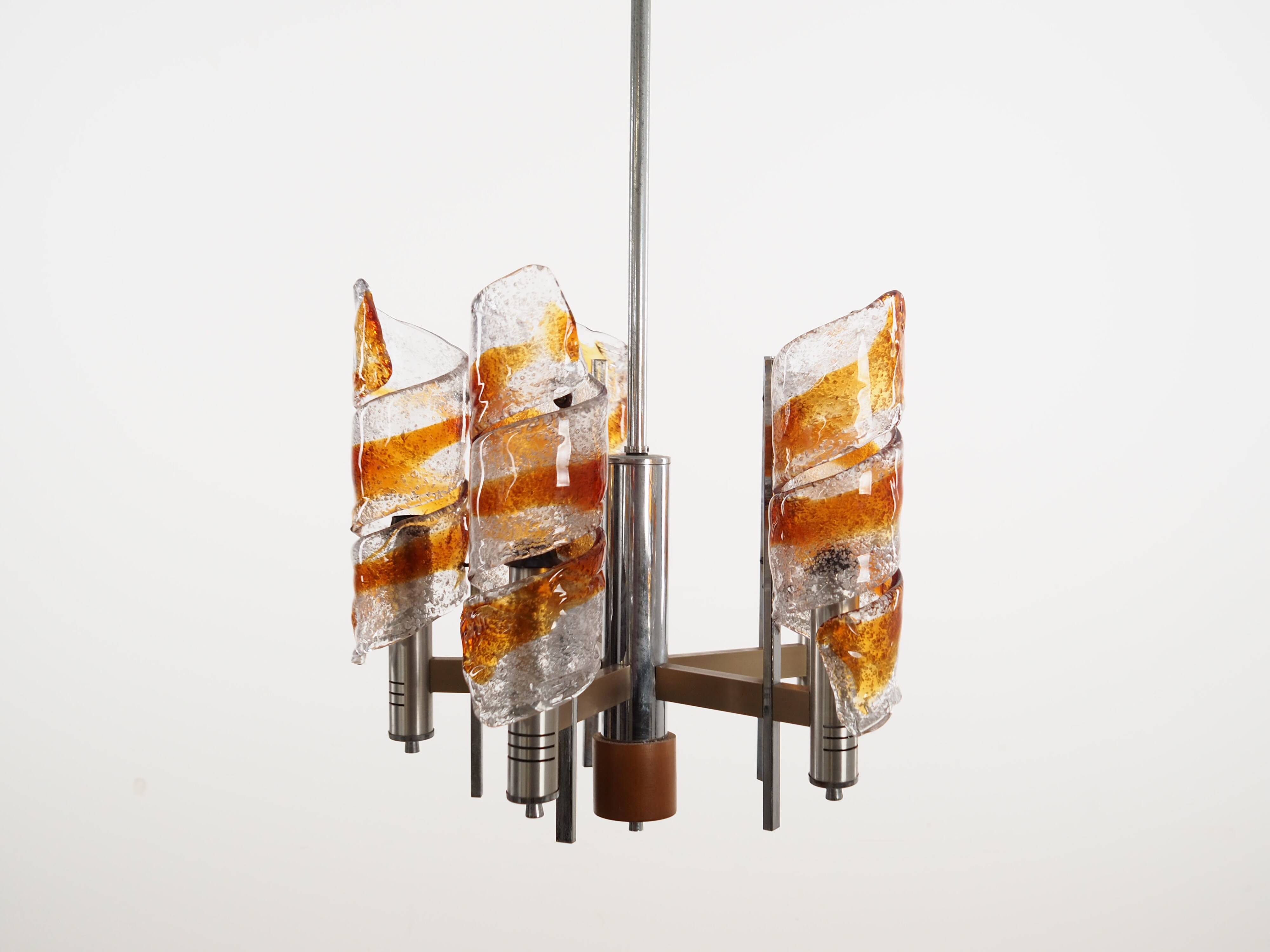 Pendant lamp, Murano glass, Italian design, 1970s, production: Italy
