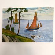 Huile sur toile, Marine signée Raymond JAFFRÉ (1918-2003)