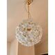 Italian White Flowers Glass Sputnik Candlestick
