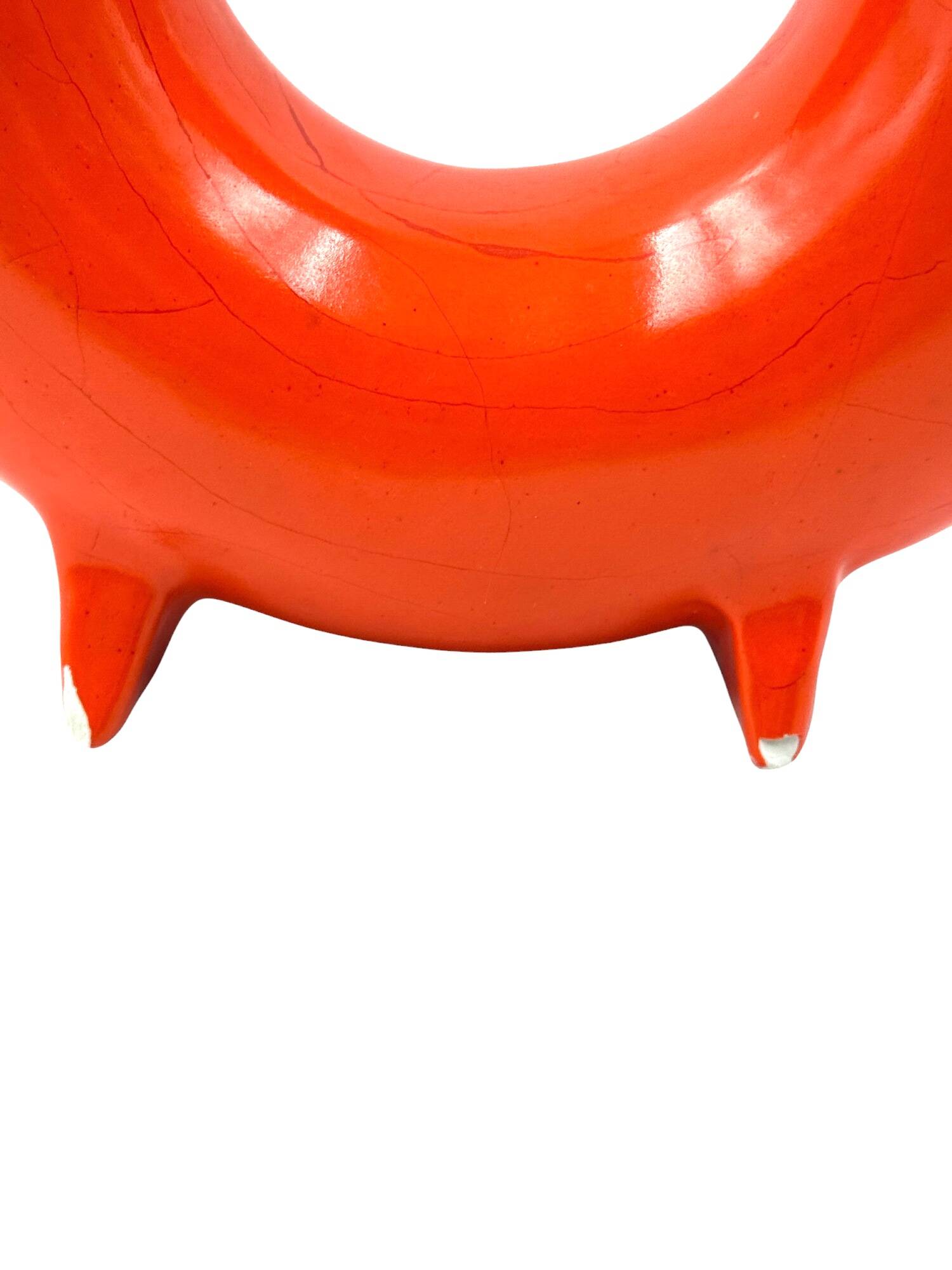 Space age orange ceramic vase, Italy ca. 1960