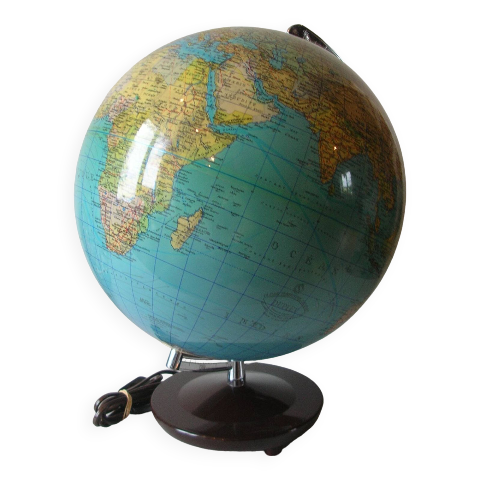 Old luminous terrestrial globe Duplex Columbus Berlin political and physical