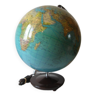 Old luminous terrestrial globe Duplex Columbus Berlin political and physical