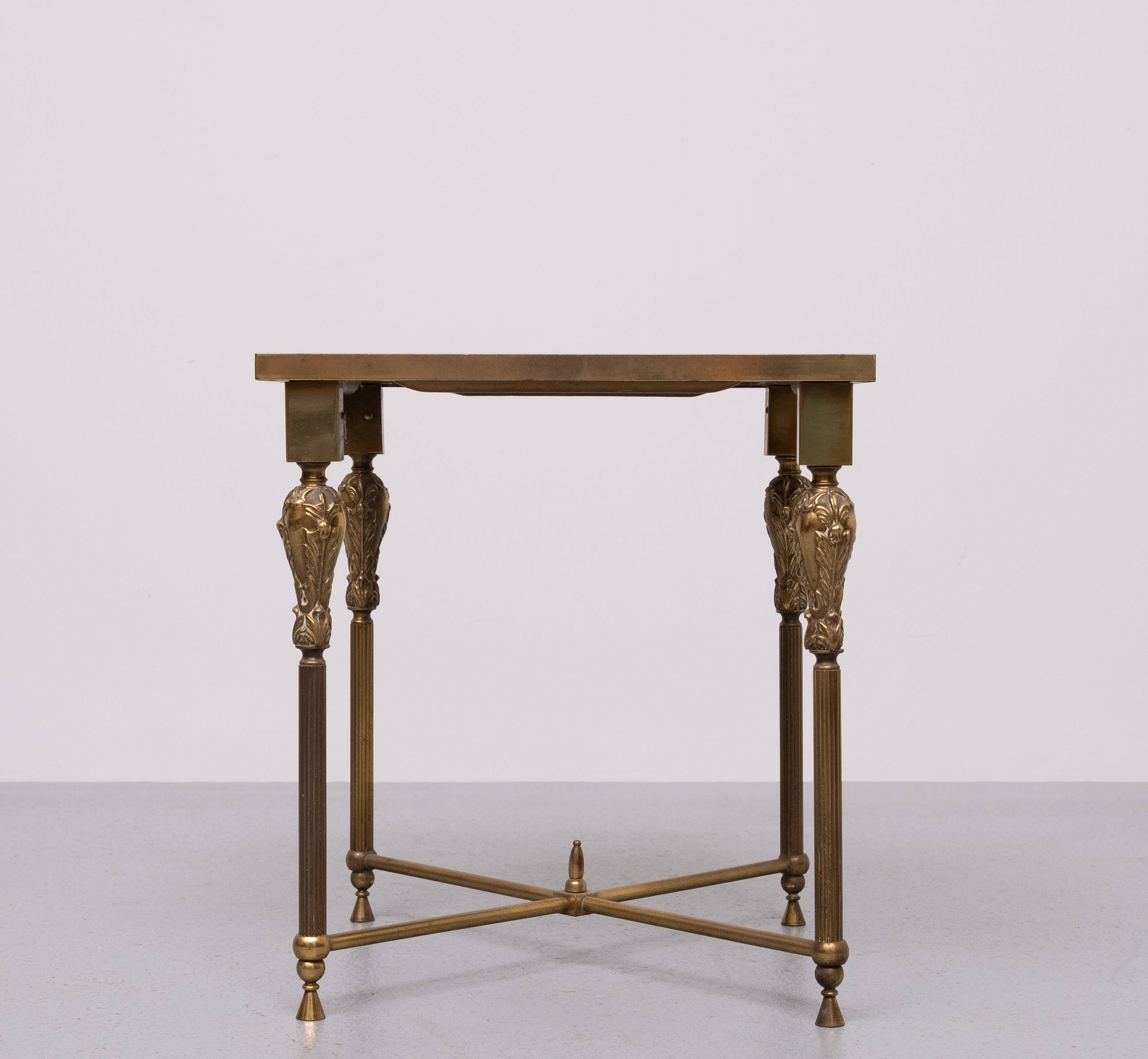 Hollywood Regency Brass side table Maison Jansen 1970s