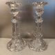 Paire de flambeaux en verre taillé – Époque Napoléon III