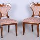 Biedermeier Oak Seating Set in Walnut, Austria, 1840s, Set of 5