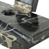 Art deco inkwell desk set black veined marble inkwell pen holder 20cm