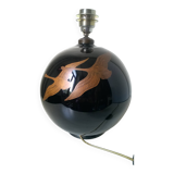 Hand painted opaline glass ball lamp base c.1930/40 Jaque Adnet style