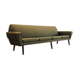 Danish 4 seater sofa in green woolen fabric 60s