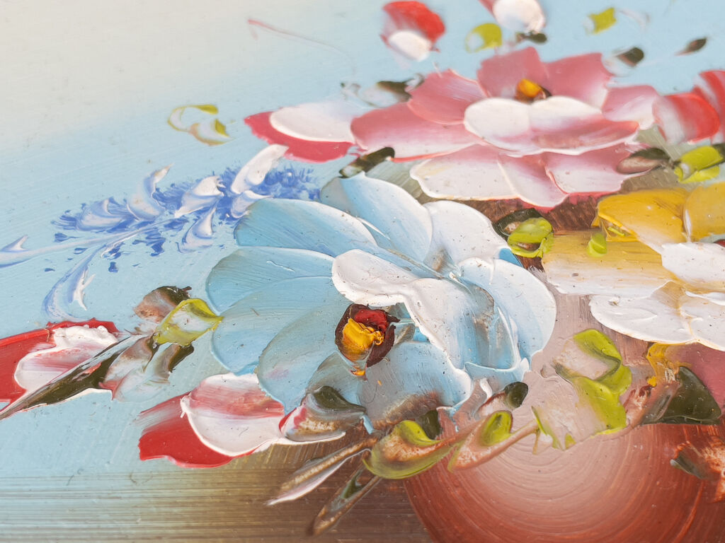 Flower-decorated painting