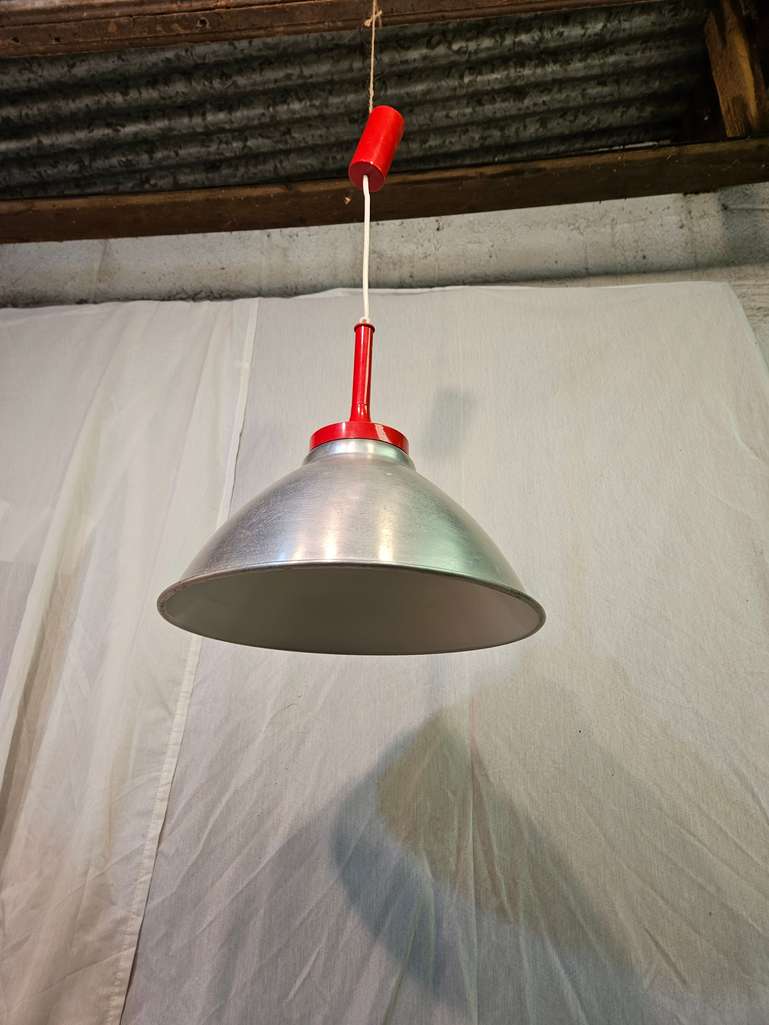 80s brushed aluminum pendant light