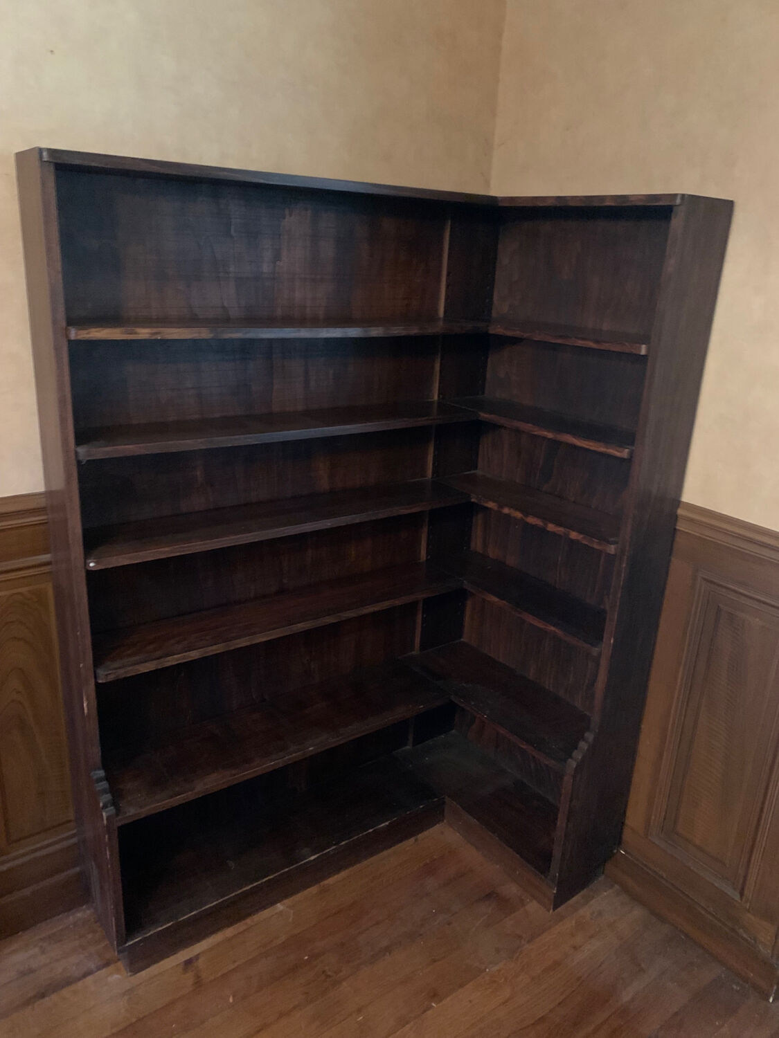 Art Deco corner bookcase