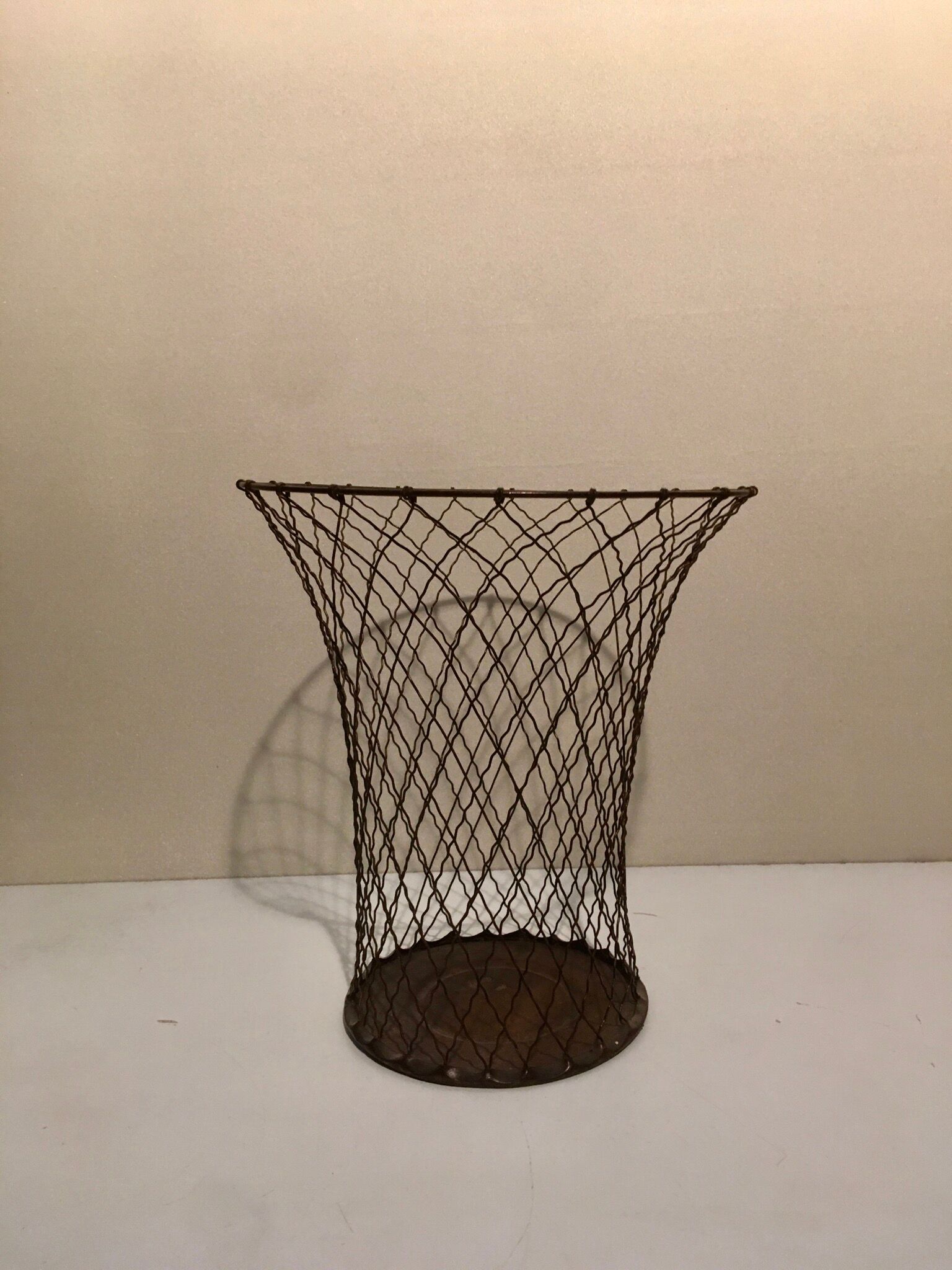 Vintage paper basketmade of brass thread