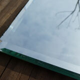 Old rectangular bevelled mirror 54 x 39 cm