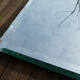 Old rectangular bevelled mirror 54 x 39 cm