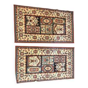 Pair of 2x Wool Ghom Oriental Berber Moroccan Rugs 100x60