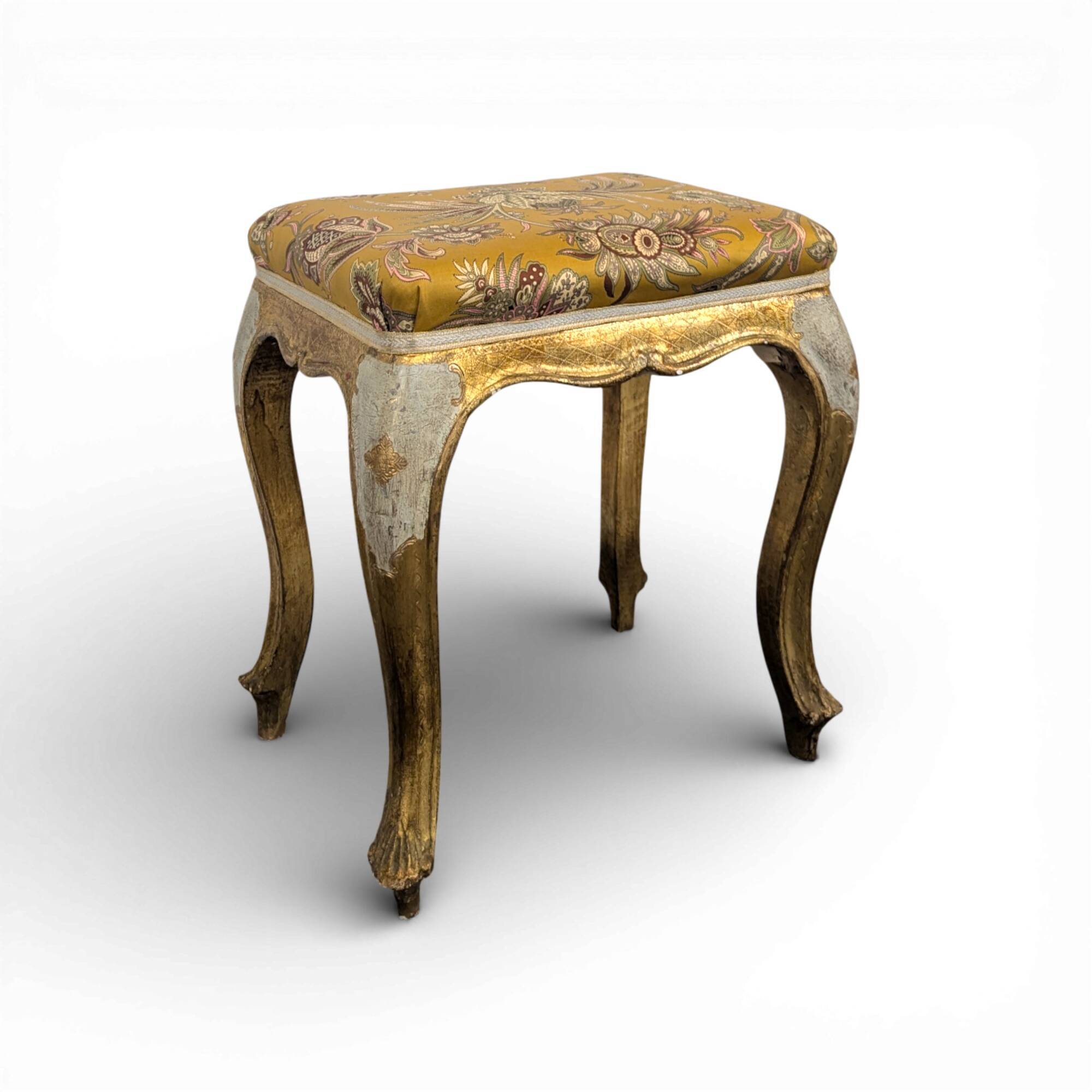 Tabouret en bois doré vénitien