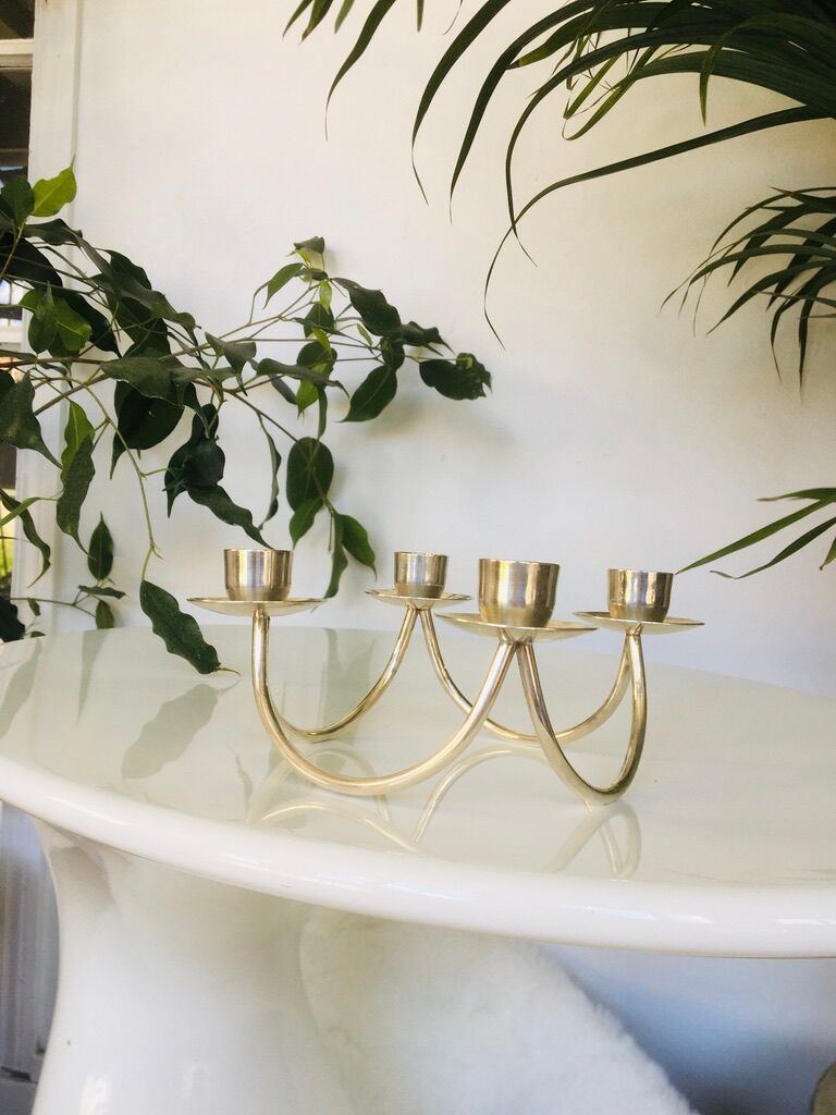 Danish chandelier in silver metal signed