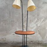 Mid century swedish floor lamp with teak table