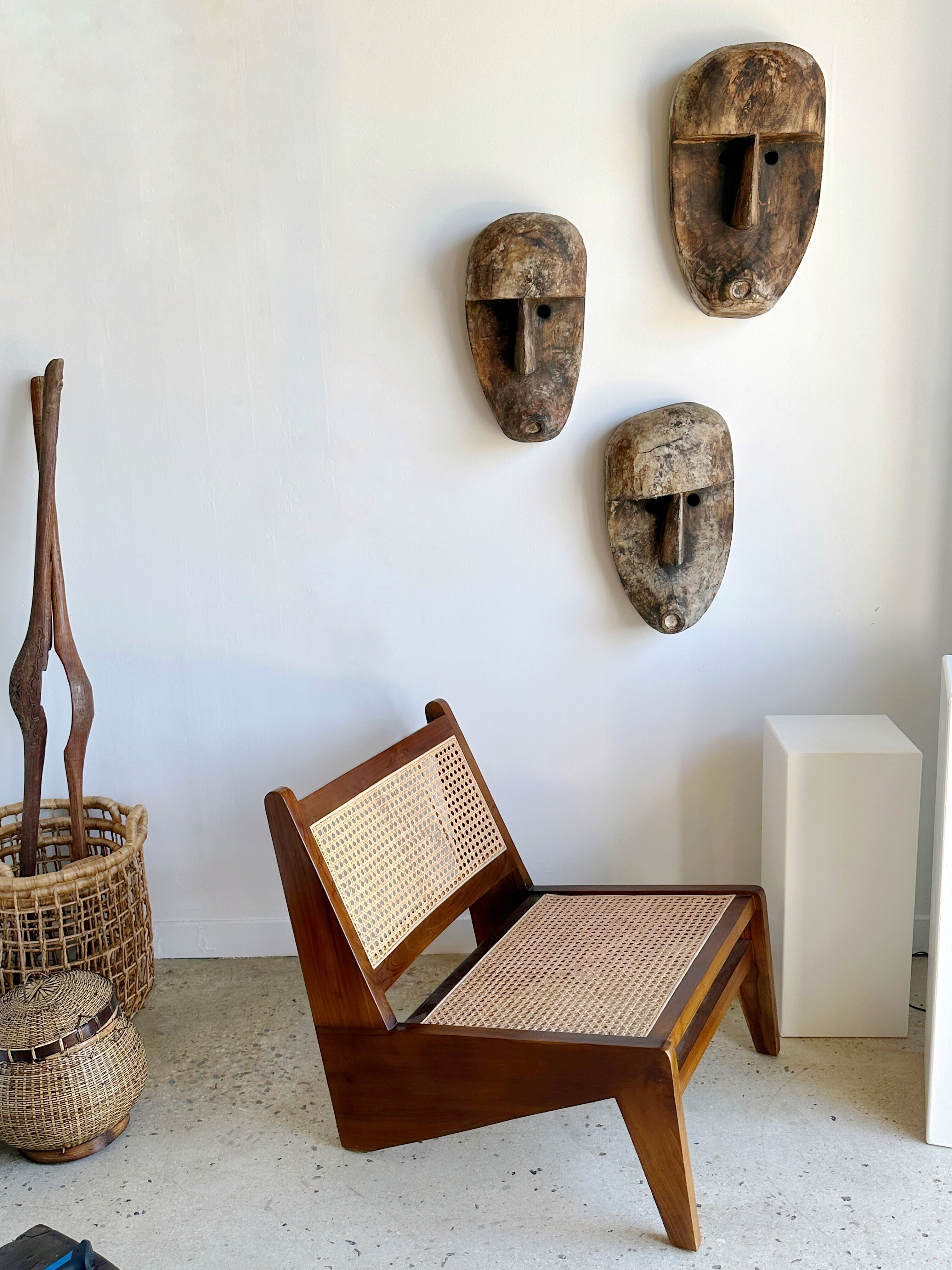 Large Timor mask in patinated wood H:50cm (1)