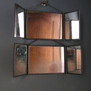 Antique barber triptych mirror, Art Nouveau, circa 1900
