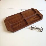Rectangular serving tray in solid teak