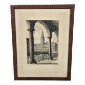 Etching "Town Hall in Hamburg" by Albrecht Bruck