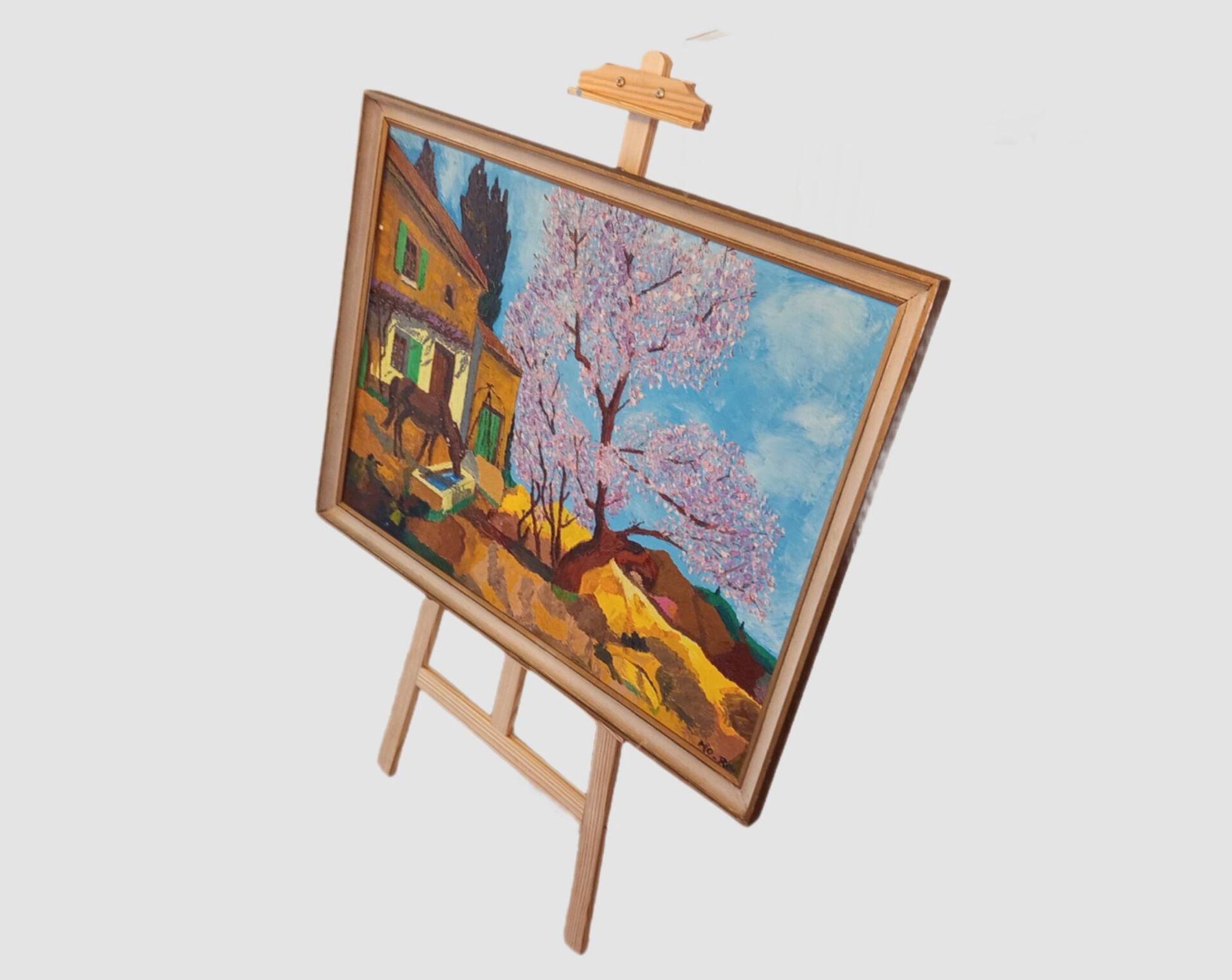 Robert morlhon (mo.ro) – huile sur toile originale de 1973 – provence
