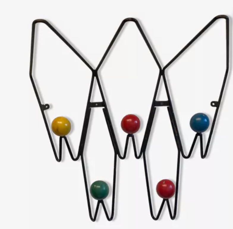 Wall coat rack creation Dupré-Hauser in Montreuil 1958