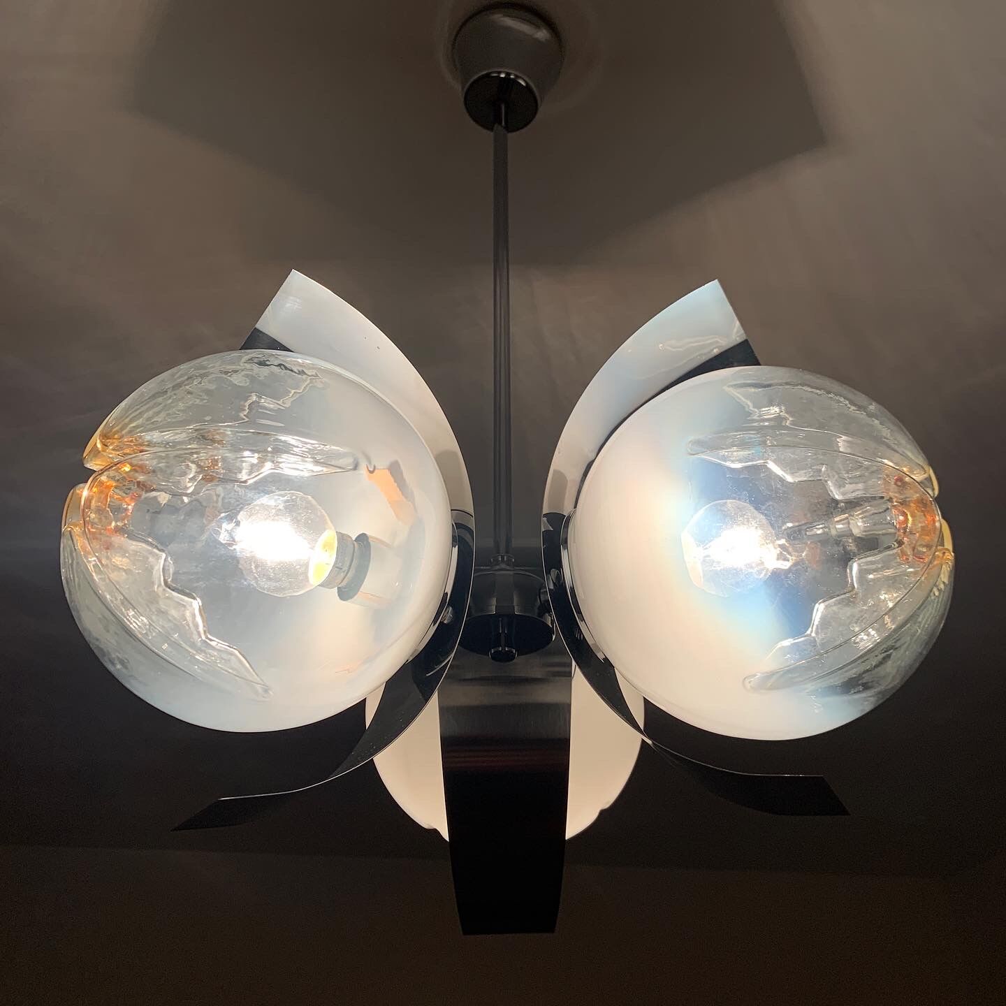 Chrome chandelier Mazzega