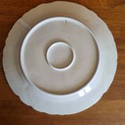 Large vintage earthenware dish with a fruit pattern.