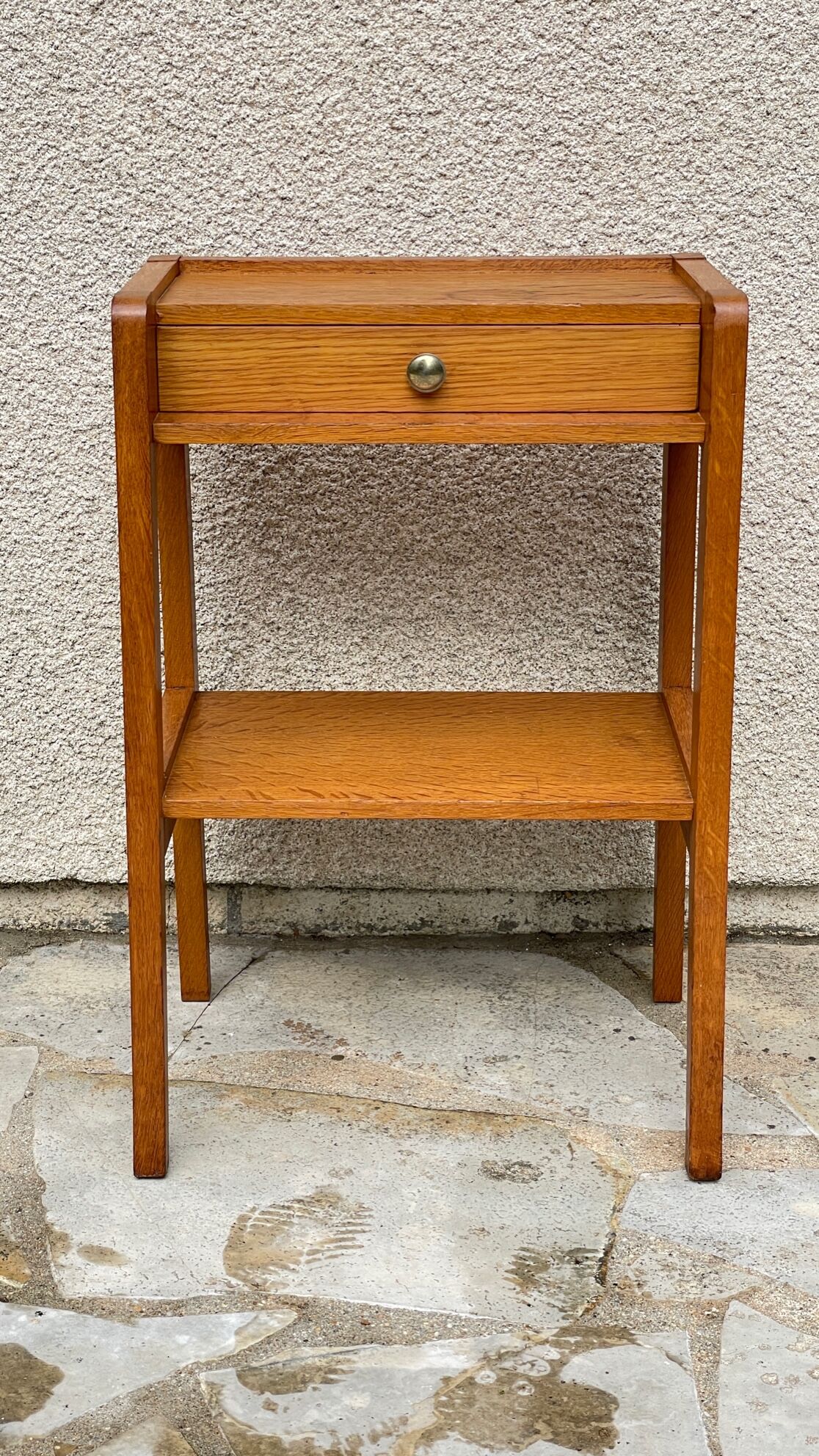 vintage geometric bedside cabinet