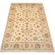 Cream Wool Area Rug, Handwoven Floral Carpet, Traditional Decor 190x128cm