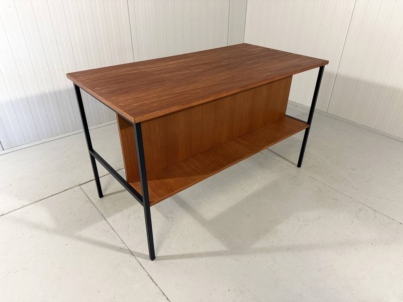 Günter Renkel teak and black steel free standing desk 1960’s