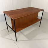Günter Renkel teak and black steel free standing desk 1960’s