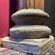 19th Century Italian Architectural Corinthian Wood Columns on Sandstone Plinths, Set of 2