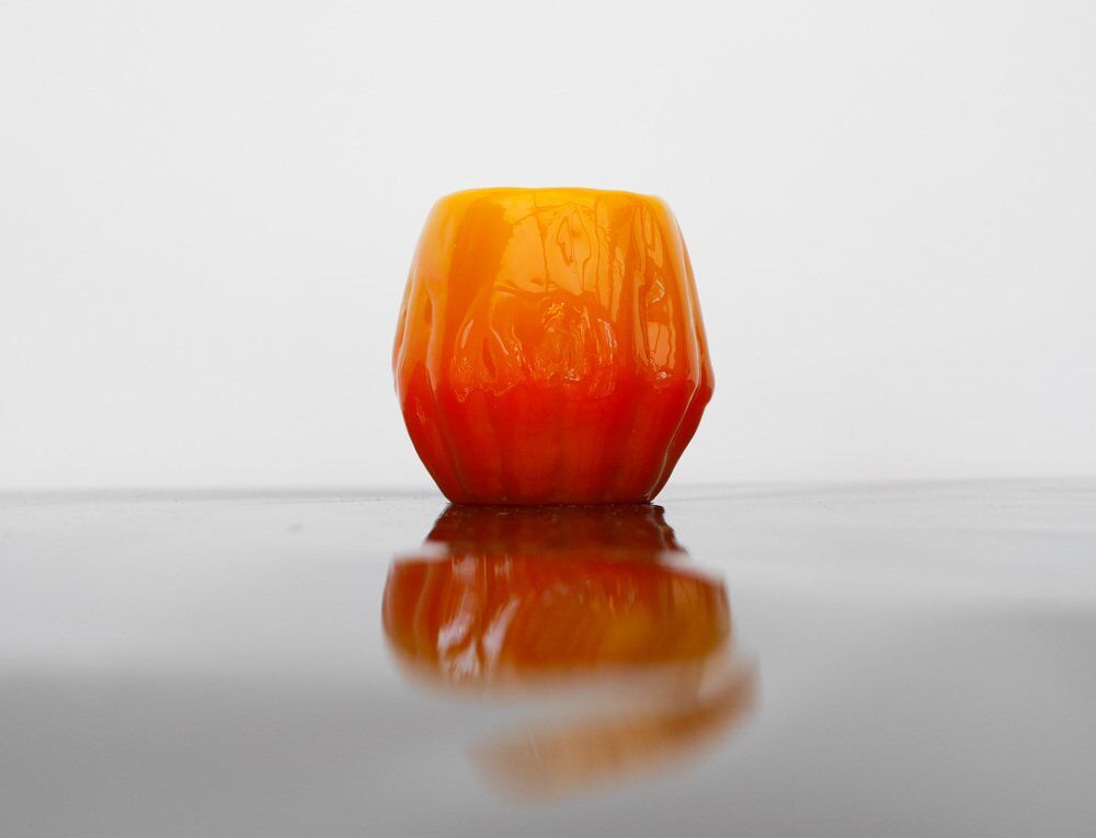 Art glass candleholder by Göte Augustsson Ruda Glasbruk