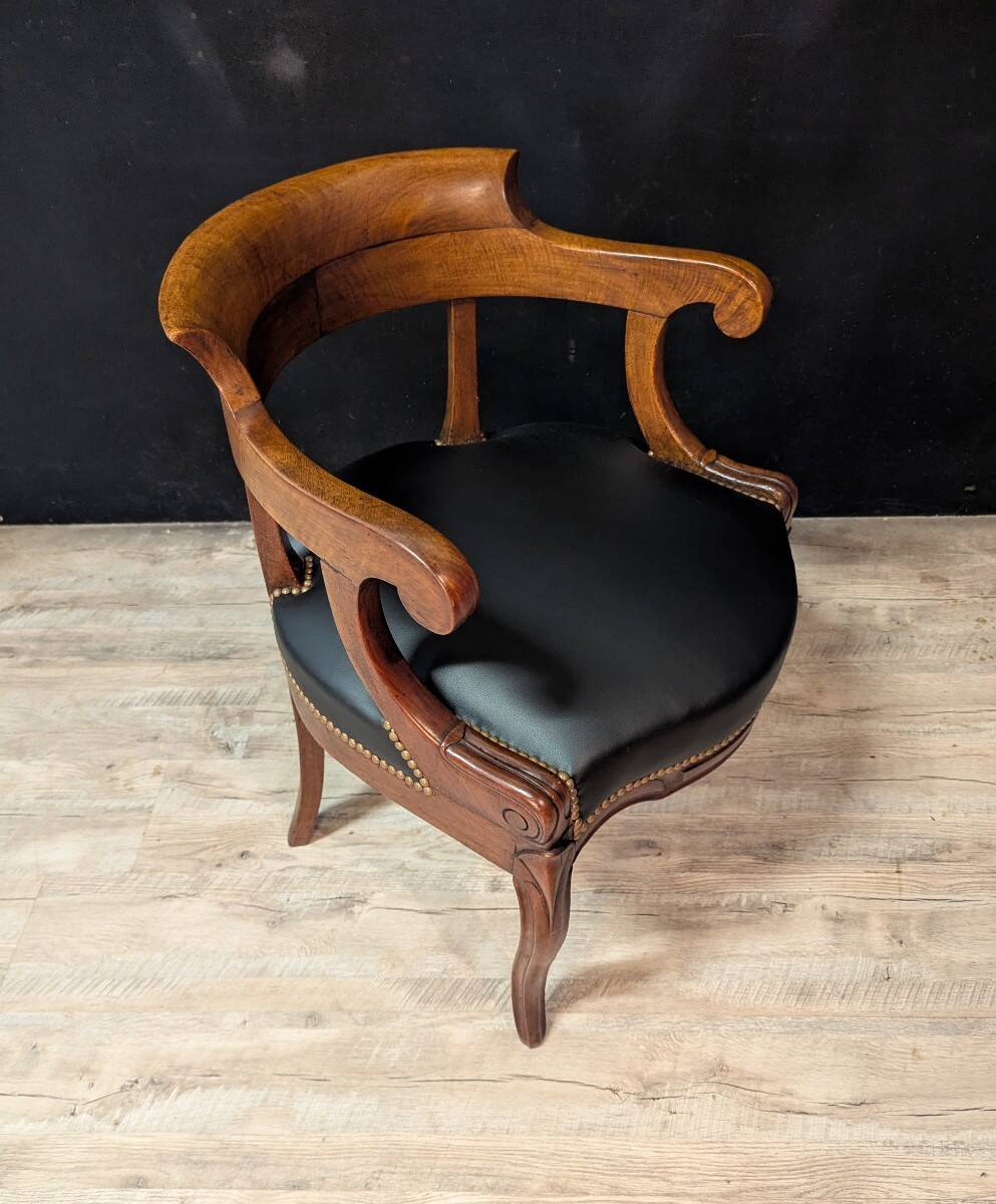 Restoration walnut office chair